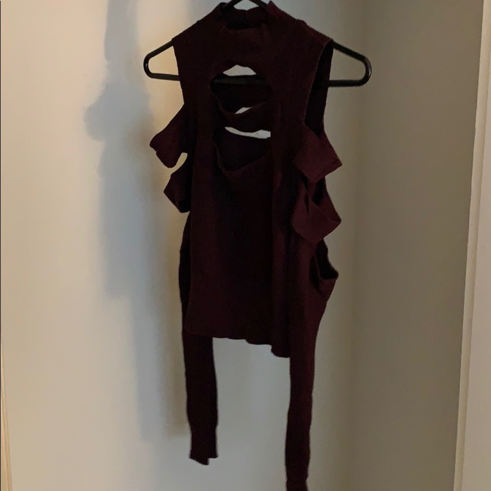Multi-Cut out long sleeve sweater